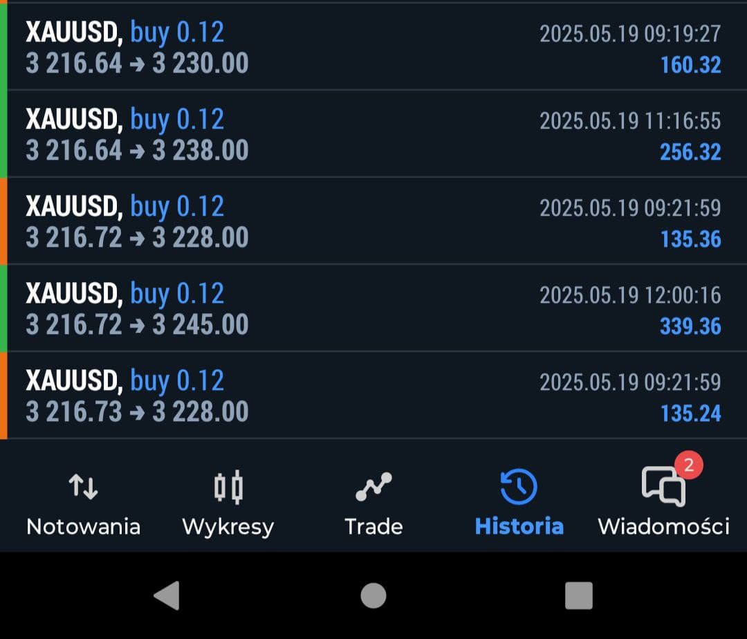 Wynik tradingowy - maj 2025